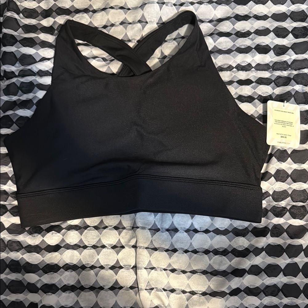 Fabletics Black Sports Bra with Racerback Design